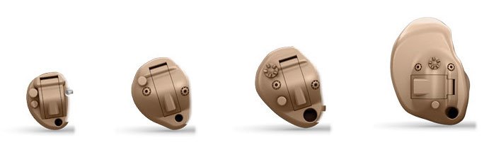 custom hearing aids of different sizes